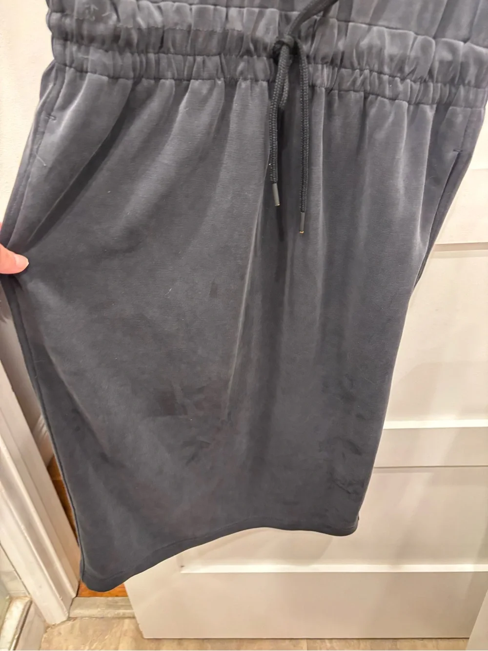 Athleta Seaside Soft Black Sleeveless Midi Drawstring Dress